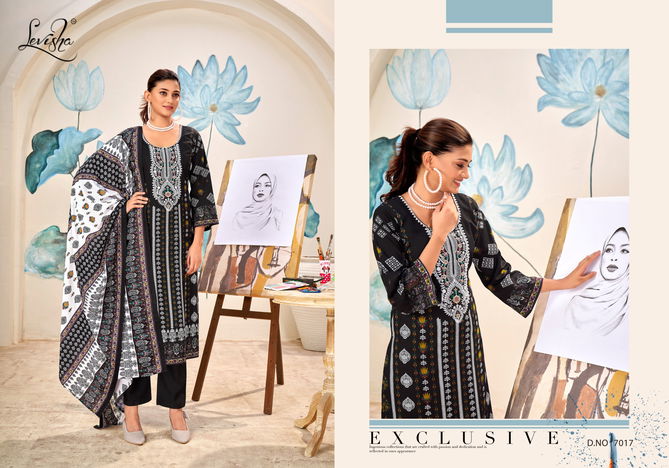 Naira Nx Vol 7 Black And White By Levisha Pakistani Print Cambric Cotton Dress Material Wholesale Online